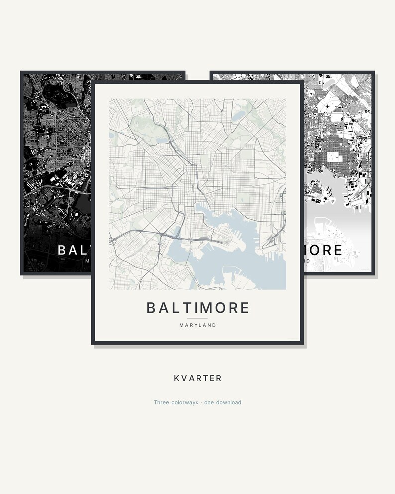 Baltimore map wall art — Listing image 01 — hero