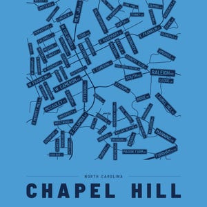 Chapel Hill map wall art — Listing image 04 — flat