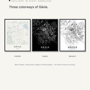 Gavle Map Print, Wall Art, Printable, Digital Download, Minimalist City Map Poster, Scandi, Housewarming Gift image 2