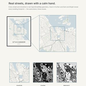 Stavanger map wall art — Listing image 04 — detail