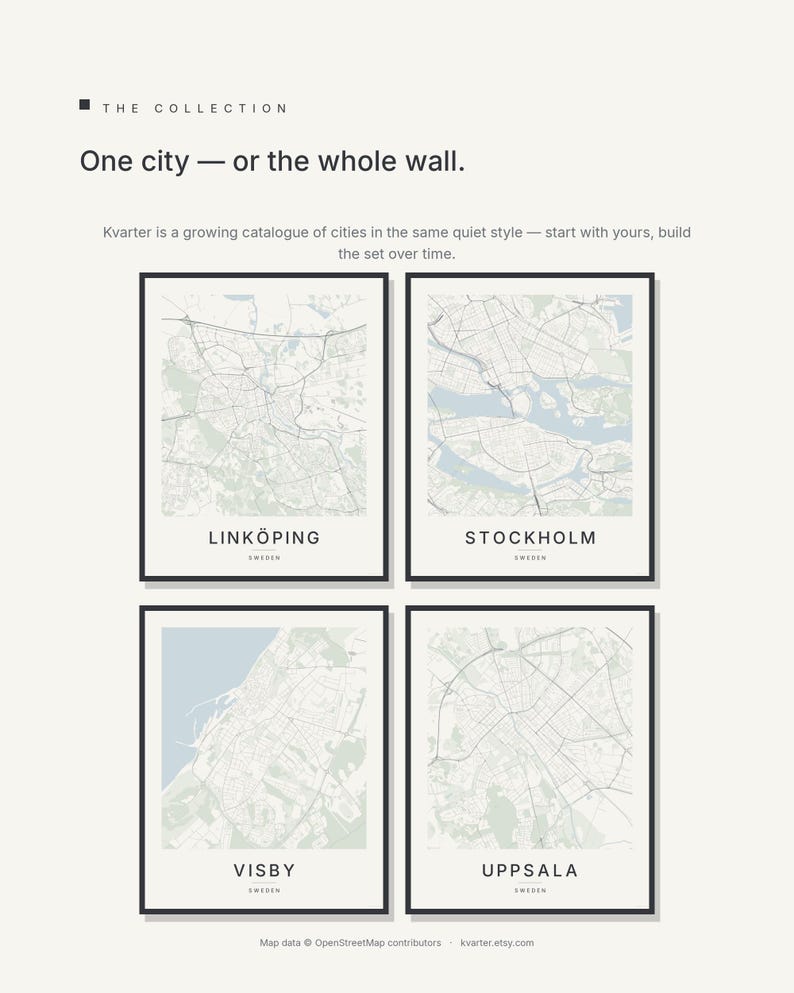 Carte de Linköping à imprimer, affiche de la ville, décoration murale à imprimer, carte minimaliste de la ville, téléchargement numérique, décoration scandinave, cadeau de pendaison de crémaillère image 7