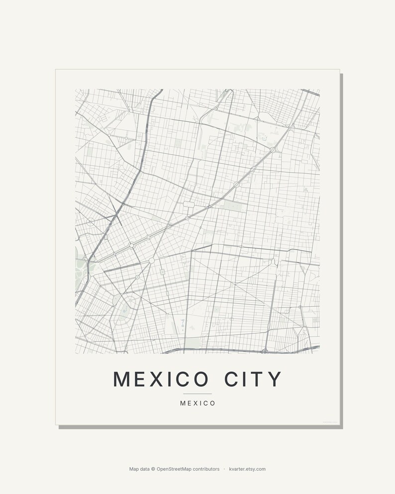 Mexico City map wall art — Listing image 04 — detail