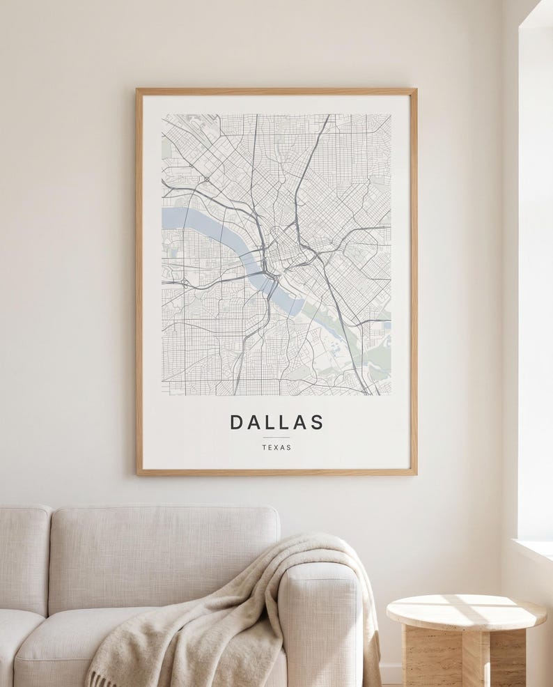 Dallas map wall art — The poster in a room (AI-generated)