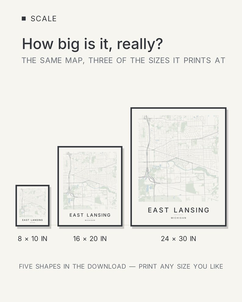 East Lansing map wall art — Listing image 08 — hero dark