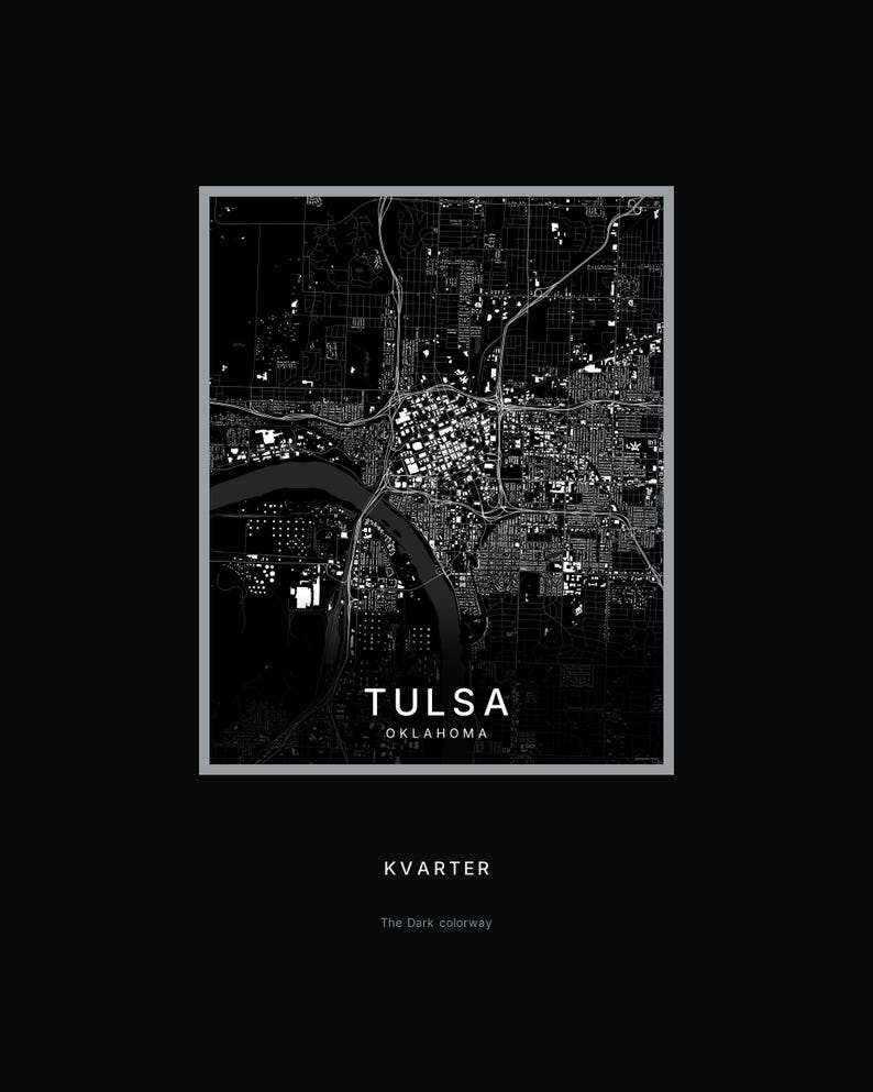 Tulsa map wall art — Listing image 08 — hero dark