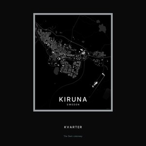 Kiruna Map Print, Wall Art, Printable Digital Download, Minimalist City Map, Scandi Poster, Housewarming Gift image 8