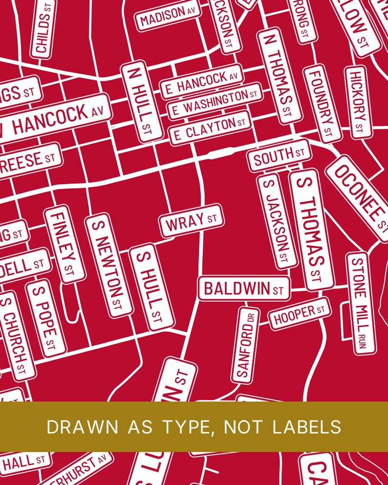 Athens map wall art — Listing image 06 — platecraft