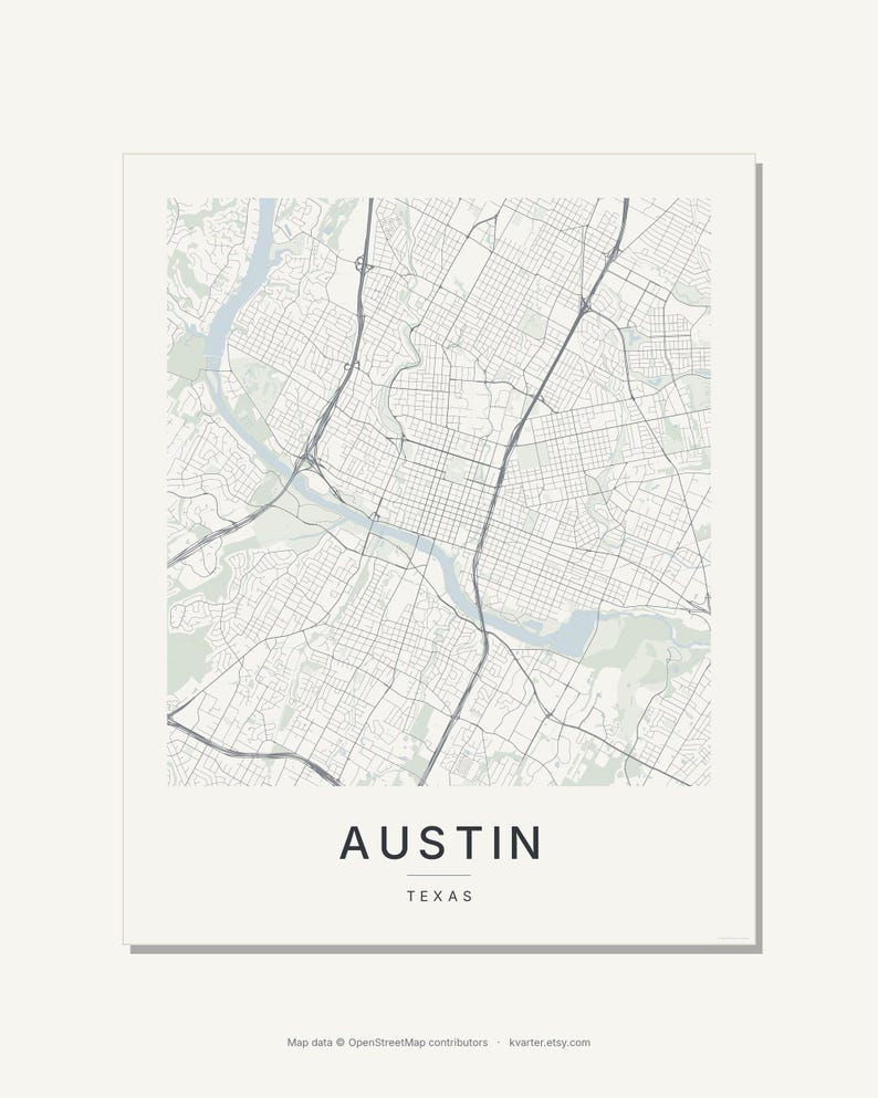 Austin map wall art — Listing image 03 — flat
