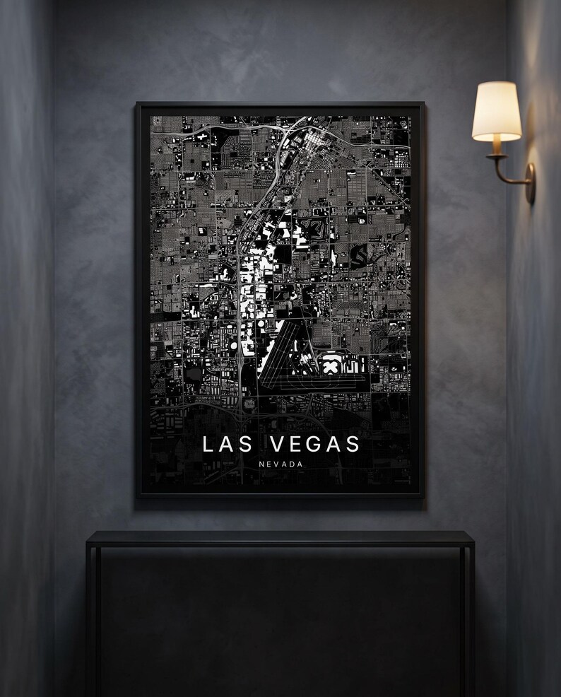 Las Vegas map wall art — The poster in a room (AI-generated)