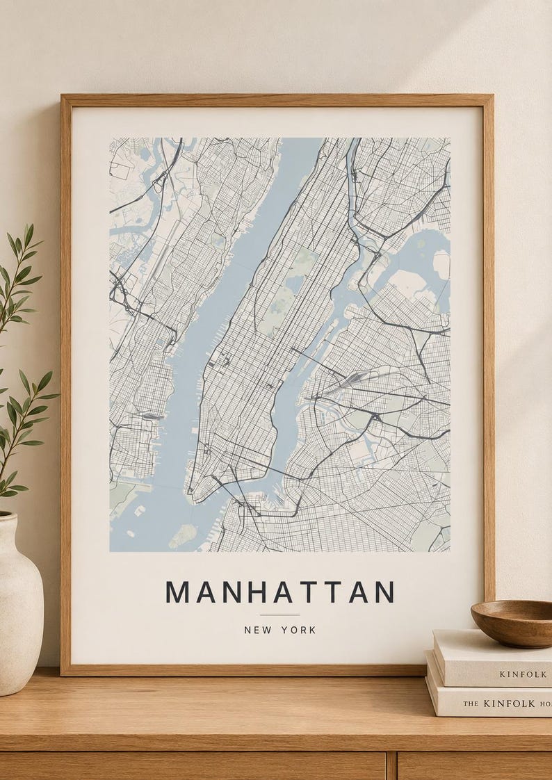 Manhattan map wall art — Listing image 03 — flat