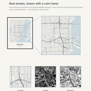 Miami map wall art — Listing image 04 — detail