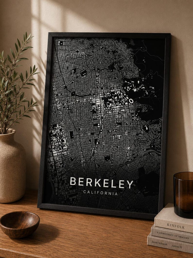 Berkeley map wall art — Listing image 06 — sizes