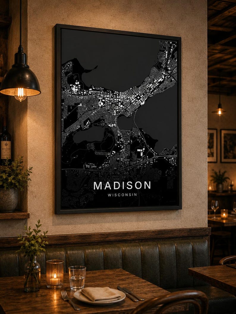 Madison map wall art — Listing image 08 — hero dark