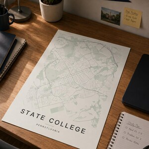 State College map wall art — Listing image 04 — detail