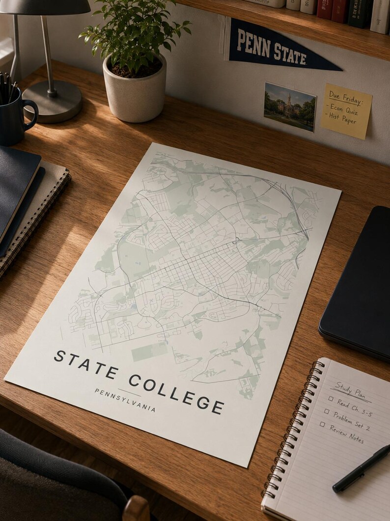 State College map wall art — Listing image 04 — detail