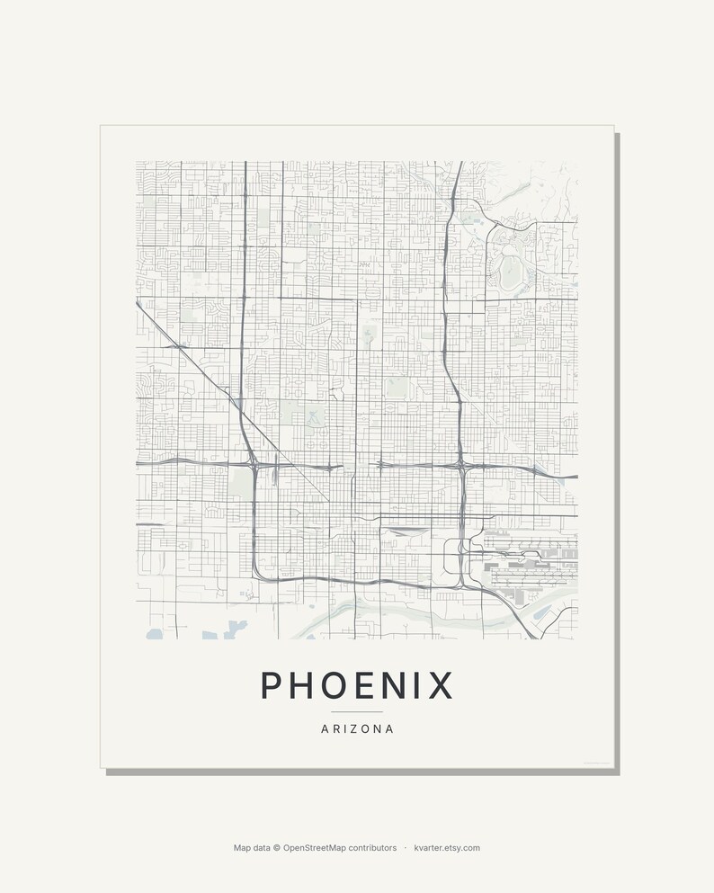 Phoenix map wall art — Listing image 03 — flat