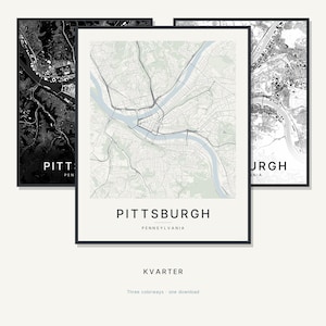 Pittsburgh map wall art — Listing image 01 — hero