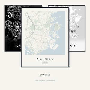 Kalmar Map Print, Kalmar Poster, Scandinavian Wall Art, Minimalist City Map, Sweden Printable, Digital Download, Housewarming Gift