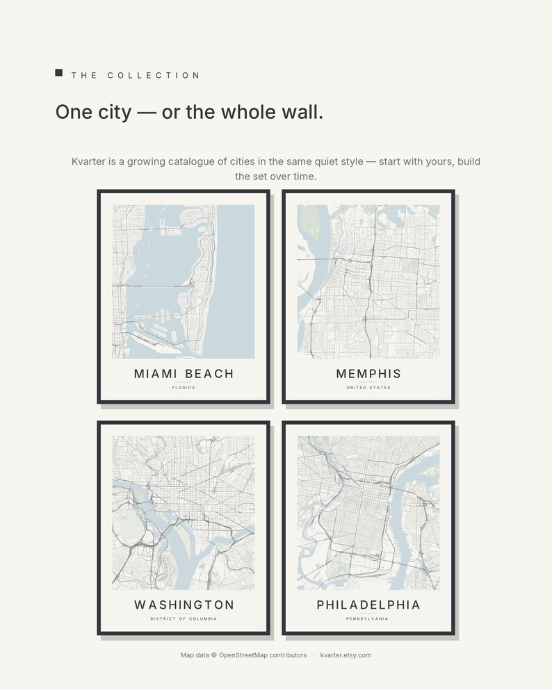 Miami Beach map wall art — Listing image 07 — gallerywall
