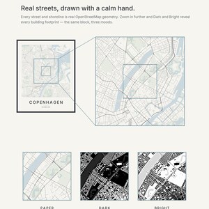 Copenhagen Map Print, Wall Art, Printable, Digital Download, City Map Poster, Scandi Decor, Housewarming Gift image 5
