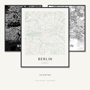 Berlin Map Print, Berlin Poster, Modern Wall Art, Minimalist City Map, Germany Printable, Digital Download, Housewarming Gift