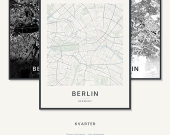 Berlin-Stadtplan, Berlin-Poster, Moderne Wandkunst, Minimalistischer Stadtplan, Deutschland-Druckvorlage, Digitaler Download, Einzugsgeschenk