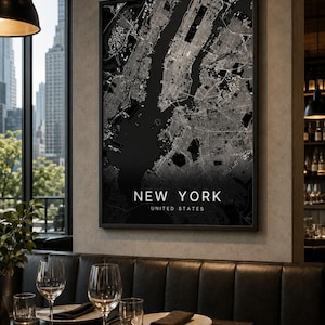 New York map wall art — Photo of the poster in an interior