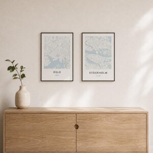 Stockholm map wall art — Photo of the poster in an interior