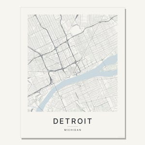 Detroit map wall art — Listing image 03 — flat