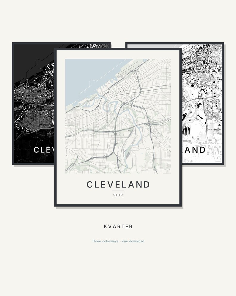 Cleveland map wall art — Listing image 01 — hero