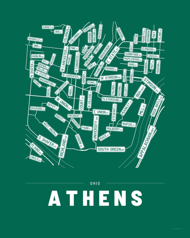 Athens map wall art — Listing image 04 — flat