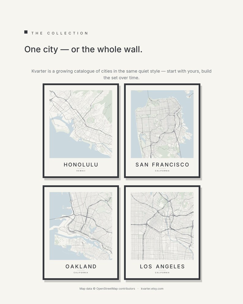 Honolulu map wall art — Listing image 07 — gallerywall