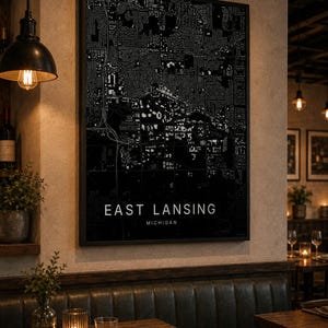 East Lansing map wall art — Listing image 08 — hero dark