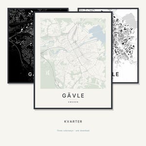 Gavle Map Print, Wall Art, Printable, Digital Download, Minimalist City Map Poster, Scandi, Housewarming Gift image 1