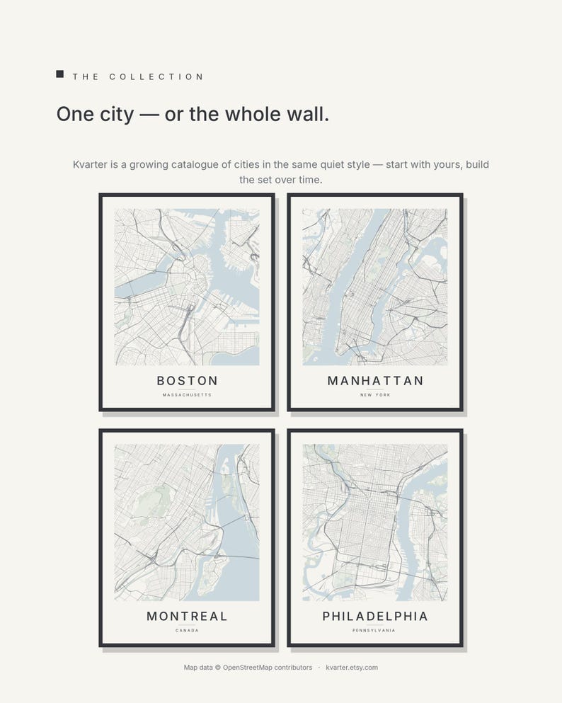 Boston map wall art — Listing image 08 — hero dark