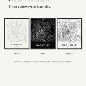 Nashville map wall art — Listing image 02 — colorways