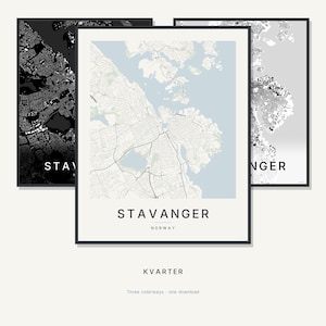 Stavanger Map Print, Stavanger Poster, Scandinavian Wall Art, Minimalist City Map, Norway Printable, Digital Download, Housewarming Gift