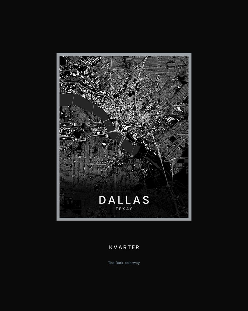 Dallas map wall art — Listing image 08 — hero dark