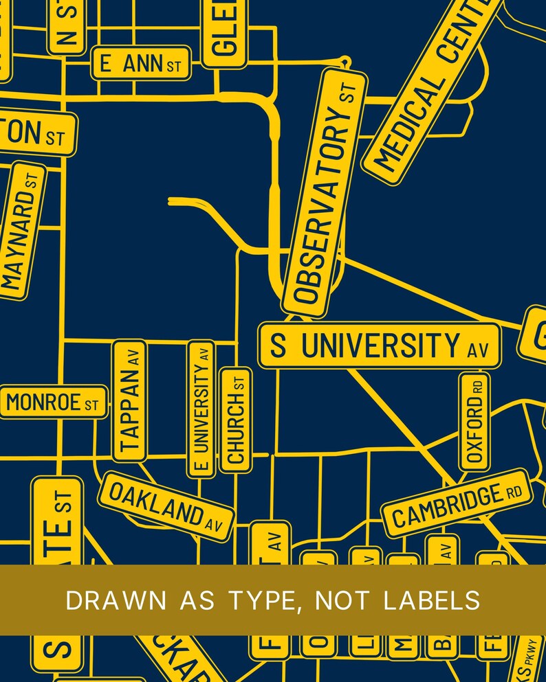 Ann Arbor map wall art — Listing image 06 — platecraft