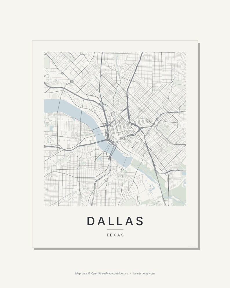 Dallas map wall art — Listing image 03 — flat