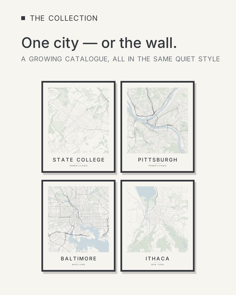 State College map wall art — Listing image 03 — flat