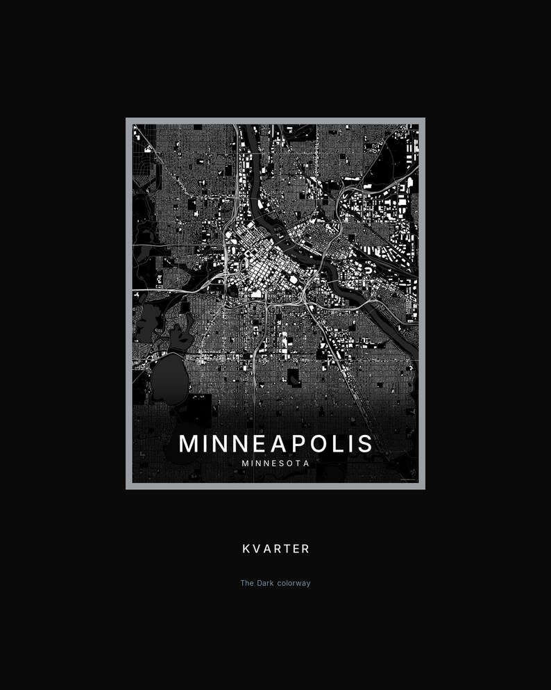 Minneapolis map wall art — Listing image 08 — hero dark