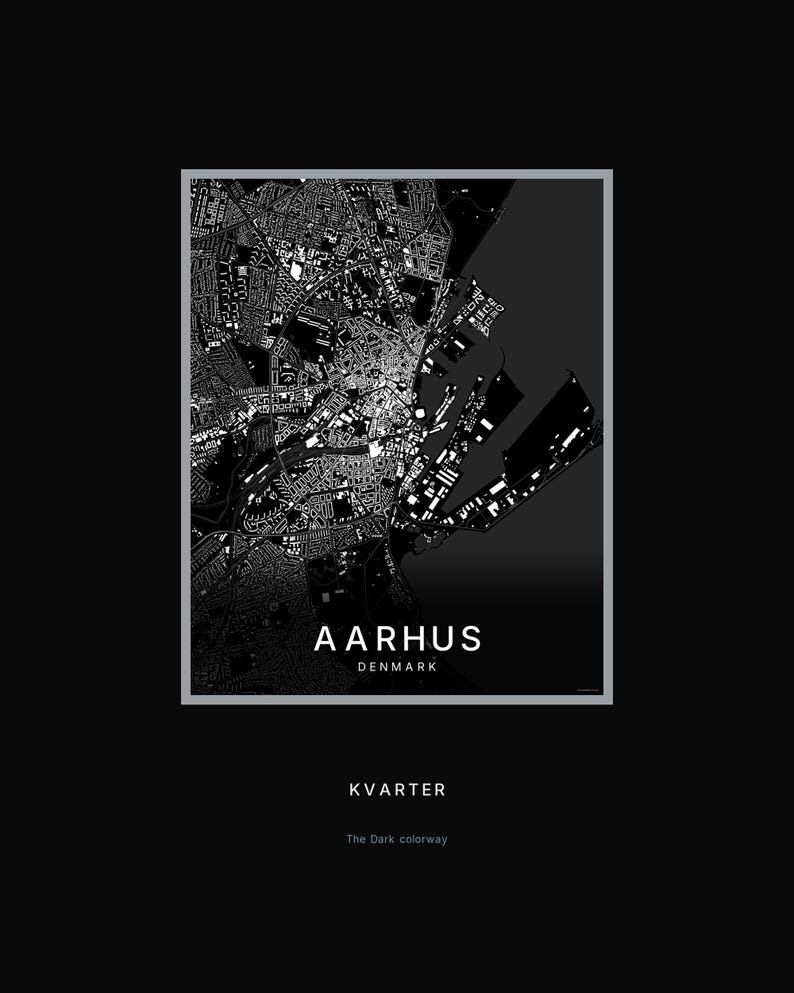 Aarhus Map Print, Wall Art, Printable, Digital Download, Minimalist City Map Poster, Scandi Housewarming Gift image 8