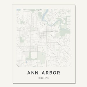 Ann Arbor map wall art — Listing image 06 — sizes