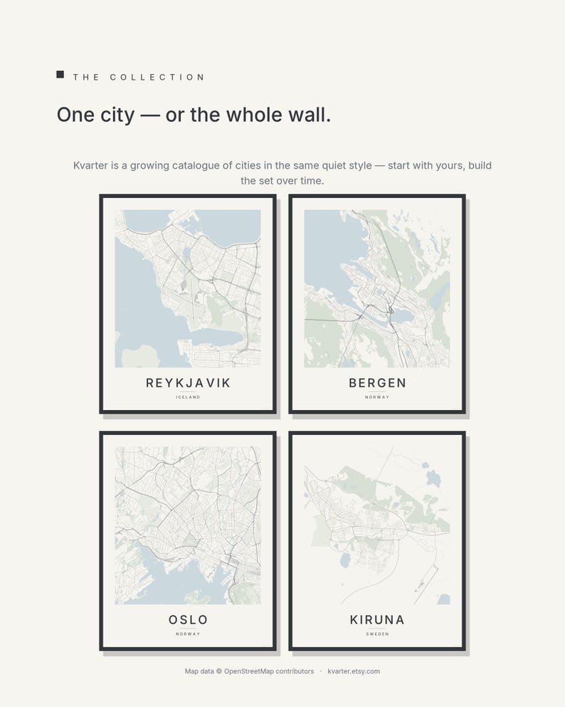 Reykjavik Map Print, City Poster, Printable Wall Art, Minimalist Digital Download, Scandi City Map, Housewarming Gift image 7