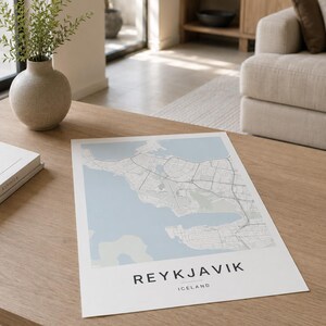 Reykjavik Map Print, City Poster, Printable Wall Art, Minimalist Digital Download, Scandi City Map, Housewarming Gift image 3