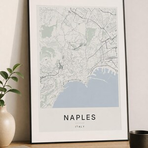 Naples map wall art — Photo of the poster in an interior