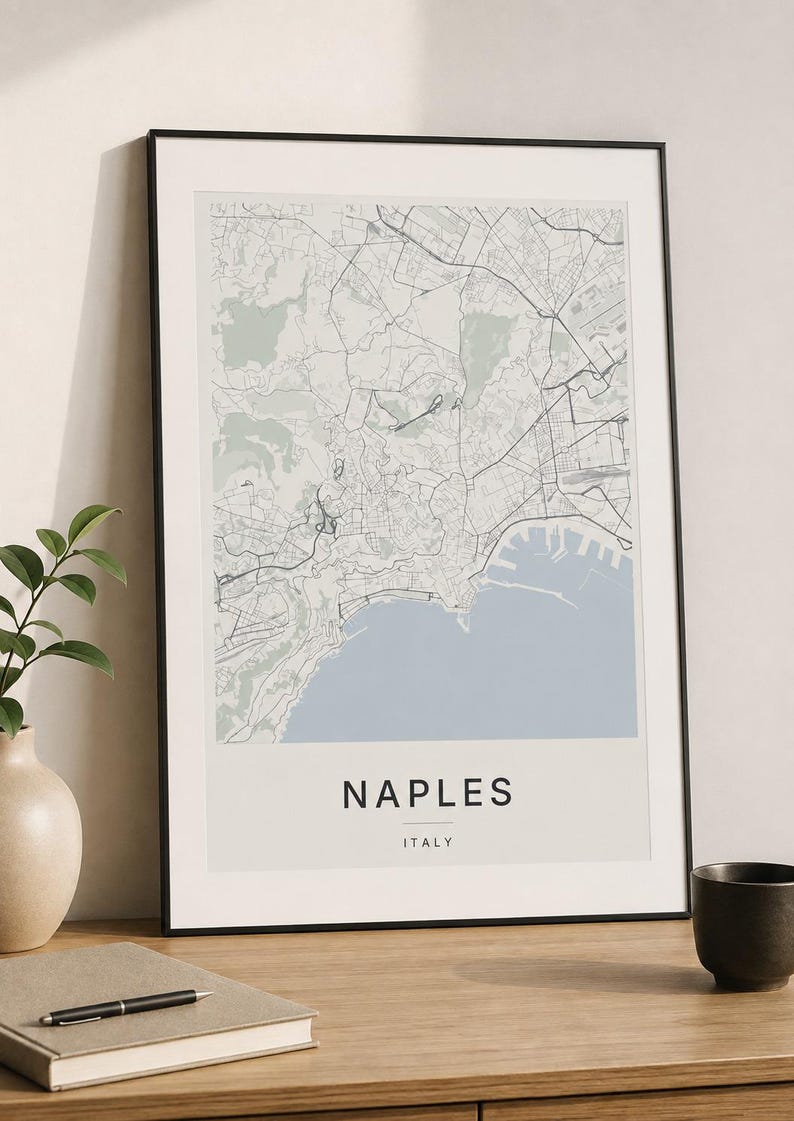 Naples map wall art — Photo of the poster in an interior