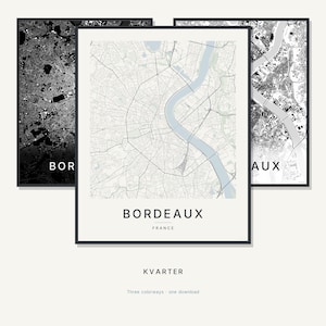 Bordeaux Map Print, Bordeaux Poster, Modern Wall Art, Minimalist City Map, France Printable, Digital Download, Housewarming Gift