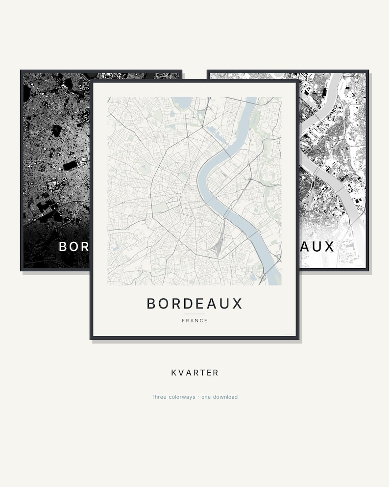 Bordeaux map wall art — Listing image 01 — hero